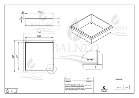 Balneo Wall Box No rim White 30 x 30 x 7 cm white stainless steel recessed shelf without collar