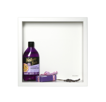 Półka wnękowa Balneo Wall Box One White 30 x 30 x 10 cm biała ze stali nierdzewnej z kołnierzem