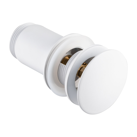 Korek umywalkowy mosiężny Balneo Klik Klak C biały z przelewem