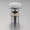 Brass basin click-clack plug Balneo Klik Klak A white with overflow and ceramic head