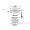 Brass basin click-clack plug Balneo Klik Klak A white with overflow and ceramic head