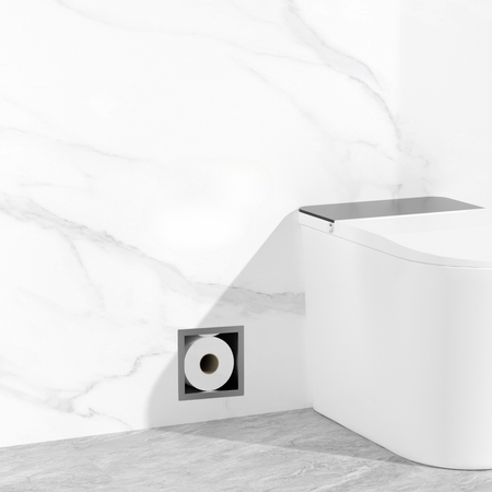 Balneo Wall Box Paper 3 Gun Metal – Recessed Stainless Steel Paper Storage Shelf