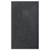 Balneo Stone Tray Composite Low-Profile Rectangular Shower Tray 100 × 90 × 2.5 cm, Dark Gray