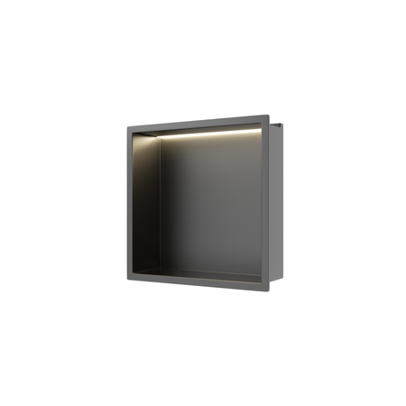 Balneo Wall Box LED recessed shelf Gun Metal 30 x 30 x 10 cm