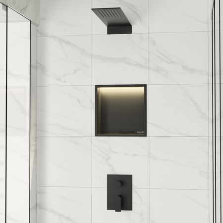 Balneo Wall Box LED recessed shelf Black 30 x 30 x 10 cm