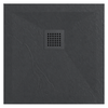 Balneo Stone Tray composite shower tray 80 x 80 x 2.5 cm dark grey low square