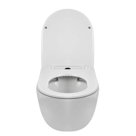 Balneo Luna White Rimless Wall-Hung WC Pan, Collarless, with Slow-Closing Duroplast Seat