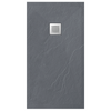 Balneo Stone Tray 120 × 90 × 2.5 cm low-profile rectangular composite shower tray, dark gray