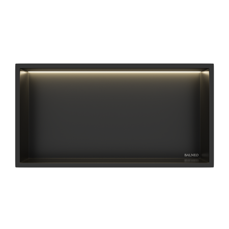 WALL-BOX ONE - BLACK z LED - 30x60x10 cm