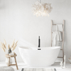 Balneo PARMA freestanding bathtub 170 x 72 cm, white acrylic with a stainless steel frame and 6 stabilizing legs, featuring an overflow and black drain