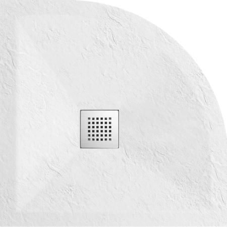Balneo Stone Tray Composite Shower Tray 80 × 80 × 2.5 cm White Low-Profile Semi-Round