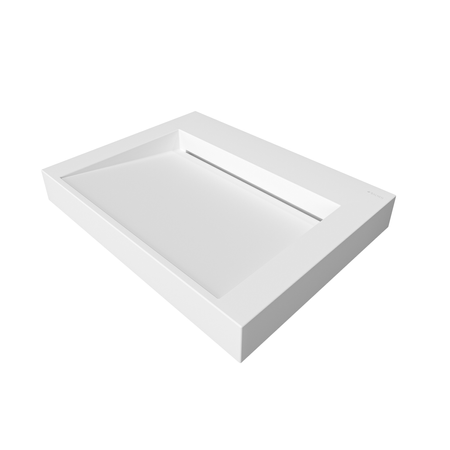 Veloria Solid Surface Washbasin, Coco White, with Linear Drain, 60 cm