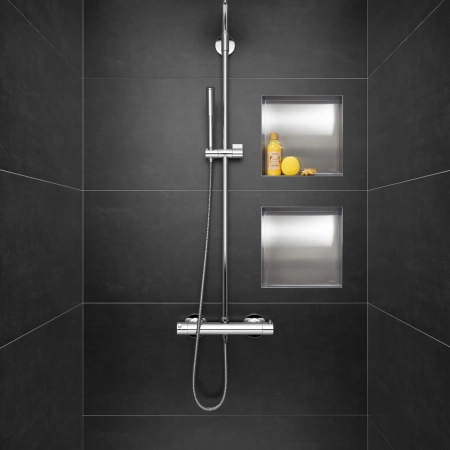 Półka wnękowa Balneo Wall Box No rim Inox 30 x 30 x 7 cm ze stali nierdzewnej szczotkowanej bez kołnierza