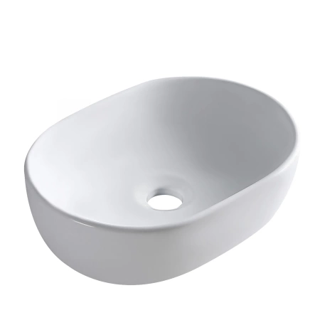 Umywalka nablatowa Balneo Fiora 48 x 35 cm biała ceramiczna