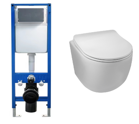 Zestaw podtynkowy WC Balneo stelaż Fix-Frame Narrow z białą miską WC Luna Tornado