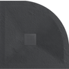 Balneo Stone Tray Composite Semi-Circular Low-Profile Shower Tray, 80 × 80 × 2.5 cm, Dark Gray