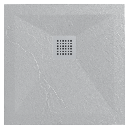 Brodzik kompozytowy Balneo Stone Tray 80 x 80 x 2,5 cm jasnoszary niski kwadratowy