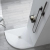 Balneo Stone Tray Composite Shower Tray 80 × 80 × 2.5 cm White Low-Profile Semi-Round