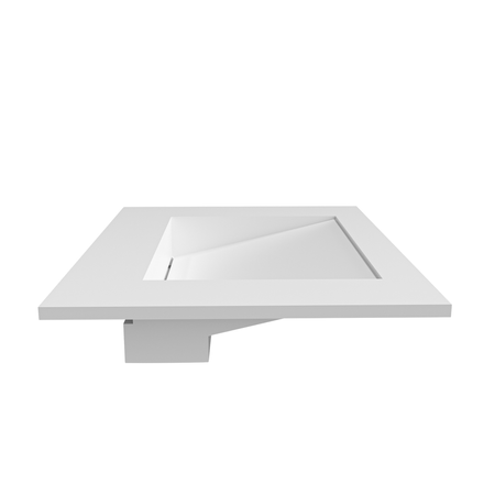 ALVERIA Solid Surface Washbasin Coco White with Linear Drain 60 cm