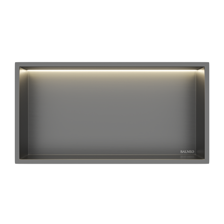 WALL-BOX ONE - GUN METAL z LED - 30x60x10 cm