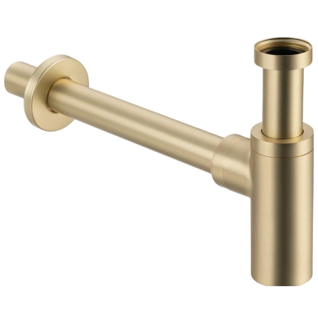 Balneo Round Gold Brass Washbasin Siphon – Brushed Gold
