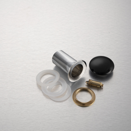 Brass washbasin stopper Balneo Klik Klak A black without overflow with ceramic head