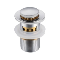 Basin plug brass Balneo Klik Klak G chrome with basket strainer and overflow