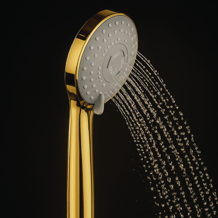 Balneo Cascade Shower Head model 3 gold