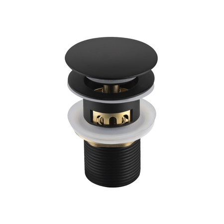 Basin plug brass Balneo Klik Klak F black with basket strainer and overflow
