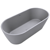 Freestanding bathtub VALIA Solid Surface Cemento Raw with siphon and plug