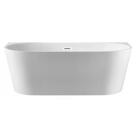 Balneo VIVA wall-mounted freestanding bathtub, white, 170 x 80 cm, acrylic, with stainless steel frame and 6 stabilizing legs, overflow, and white click-clack drain