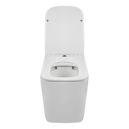 Miska podwieszana WC Balneo Luga rimless biała bez kołnierza z deską wolnoopadającą z duroplastu