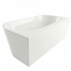 Freestanding bathtub corner left Balneo AVOLA PLUS NO RIM 170 x 80 cm white acrylic with frame made of stainless steel and 6 stabilizing legs with overflow and white plug