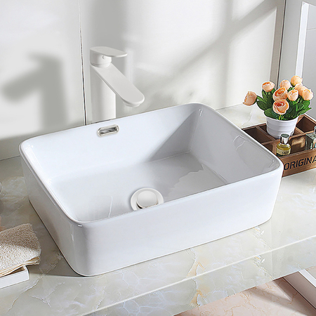 Korek umywalkowy mosiężny Balneo Klik Klak E biały z przelewem