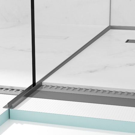 Glass sloping strip – Gun Metal, 120 cm, left-handed.