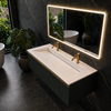 ALVERIA Solid Surface Washbasin Coco White with Linear Drain 80 cm