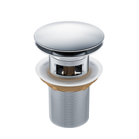 Korek umywalkowy mosiężny Balneo Klik Klak A chrom z przelewem