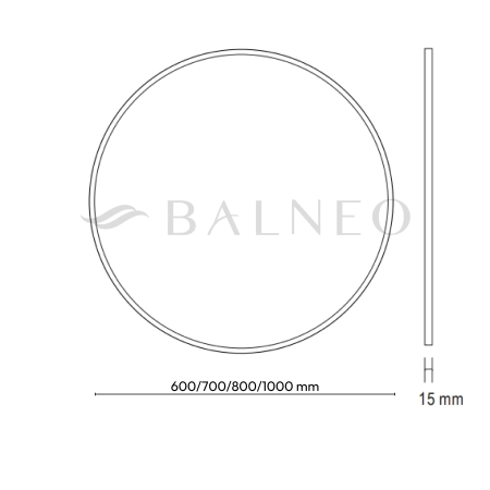 Balneo Corina 80 cm Round Mirror – Black