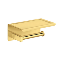 Paper holder with phone shelf Balneo Qube gold