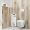 WC Brush Holder Balneo Wall Box L, White Glass, Left, Recessed Wall Installation, Stainless Steel