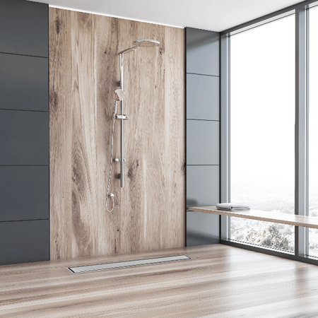 Linear drain floor Balneo 360 Drain 70 cm double-sided with panel made of stainless steel brushed with rotating trap