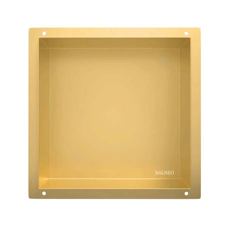 Półka wnękowa Balneo Wall Box No rim Gold 30 x 30 x 10 cm złota ze stali nierdzewnej bez kołnierza