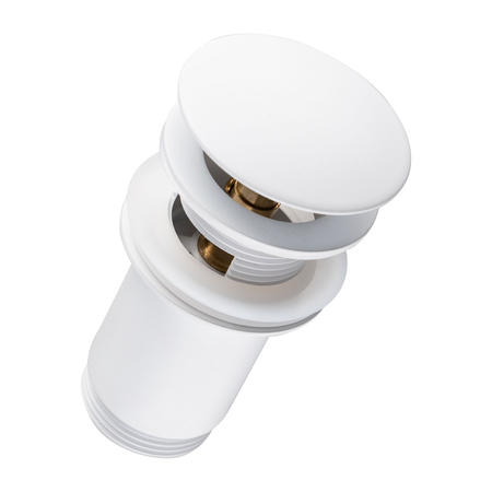 Korek umywalkowy mosiężny Balneo Klik Klak C biały z przelewem