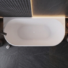 Freestanding bathtub wall-mounted Balneo VIVA NO RIM 170 x 80 cm white grey acrylic with frame made of stainless steel and 6 stabilizing legs with overflow and white plug
