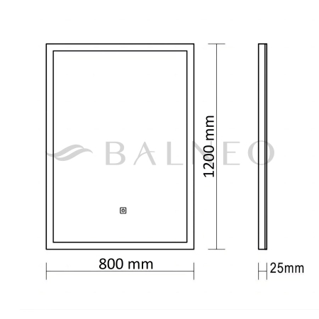 Balneo Cosmo Illuminated Rectangular Mirror, 80 × 120 cm