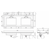 Umywalka ALVERIA Solid Surface Coco White/Biała z odpływem liniowym podwójna 120 cm