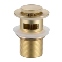 Balneo Brass Basin Pop-Up Plug Click-Clack B Gold with Overflow – Brushed Gold