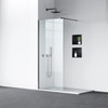 Shower screen Balneo Beira 110 x 200 cm black glass transparent 8 mm