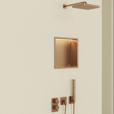 Balneo Wall Box LED Recessed Shelf Copper 30 x 30 x 10 cm