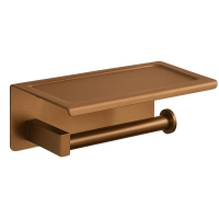 Paper holder with phone shelf Balneo Qube copper